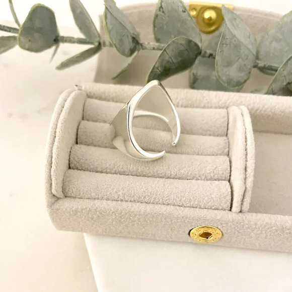 925 Sterling Silver Chunky Rectangle Ring Thick Bold Ring Large Statement Ring - Picture 7 of 9